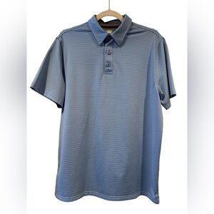 Flag & Anthem Men's Blue Striped Polo Shirt Size Medium